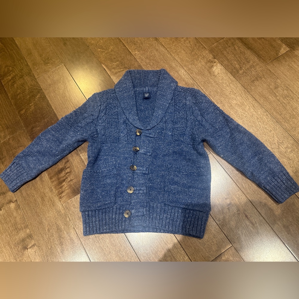 GAP • Toddler Blue Knit Shawl Collar Cardigan Sweater